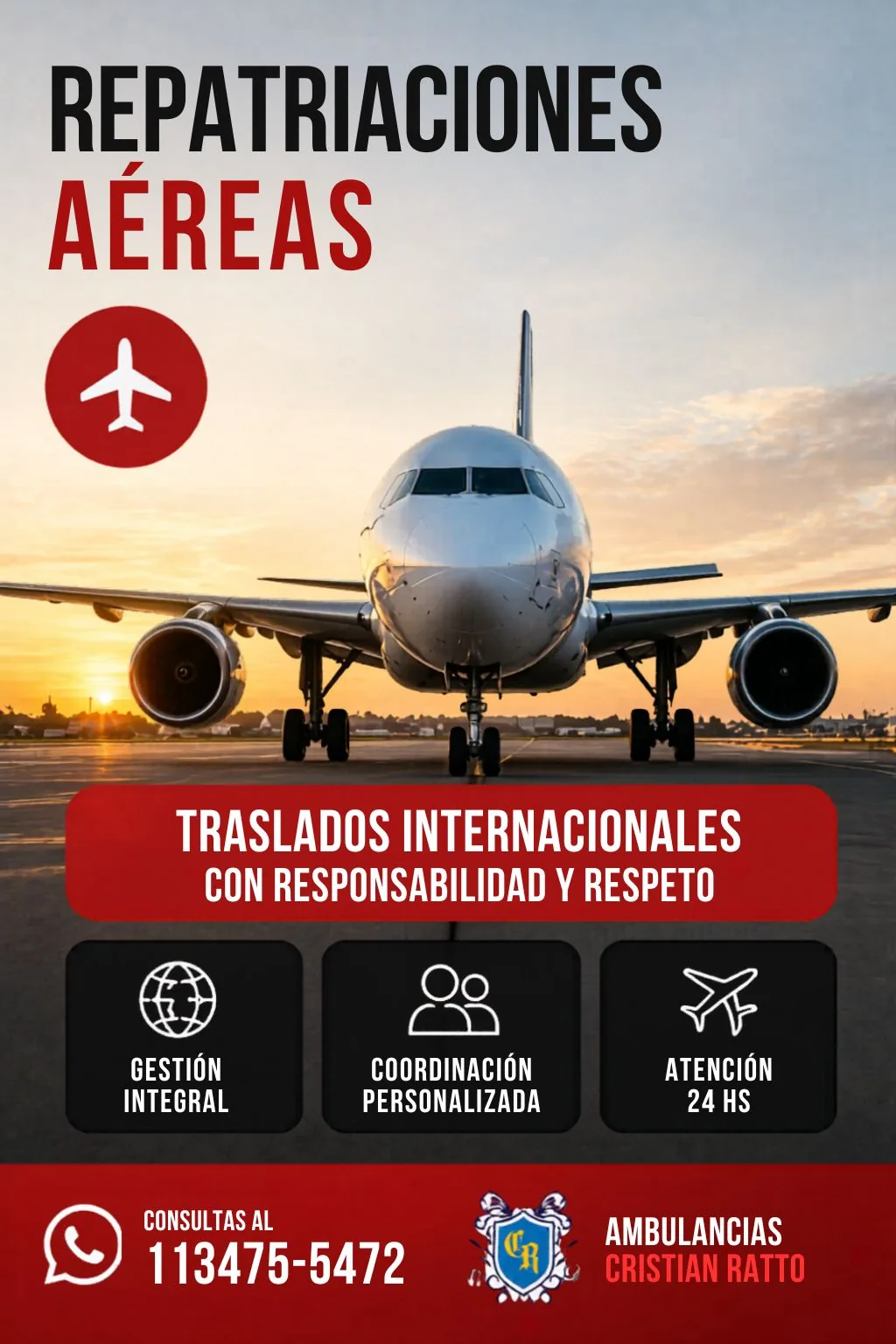 Repatriaciones Aéreas — Ambulancias Cristian Ratto